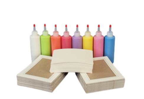 Package: 100 cards with frames and one set of paints – SpinArtUSA